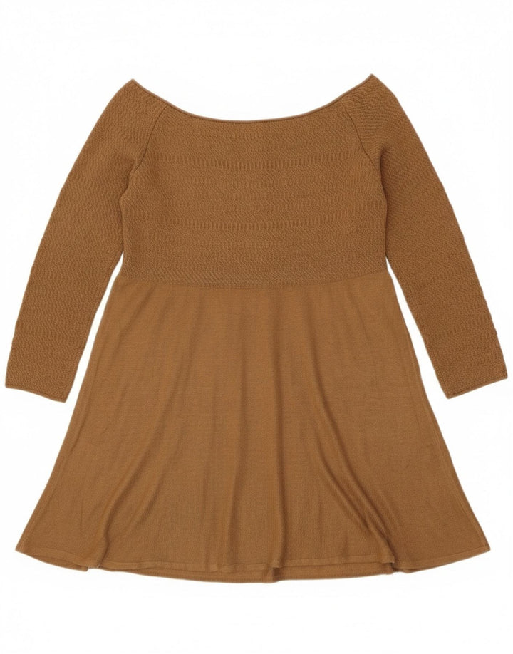 Женский топ с открытыми плечами Zara UK 12, средний коричневый цвет