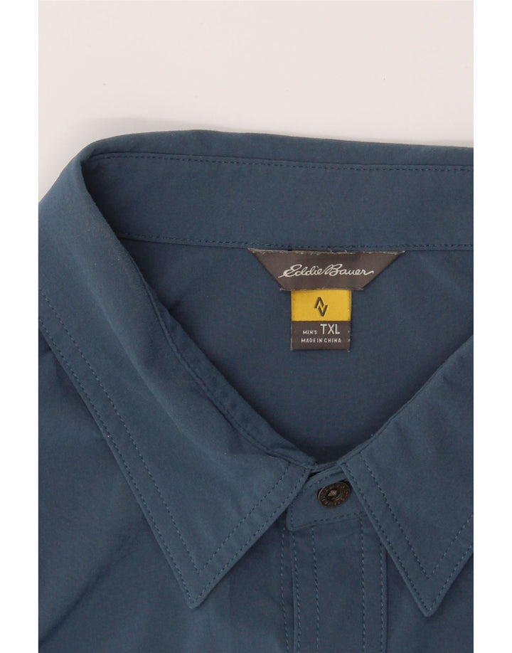EDDIE BAUER Mens Tall Shirt XL Blue Polyester Vintage Eddie Bauer and Second-Hand Eddie Bauer from Messina Hembry 