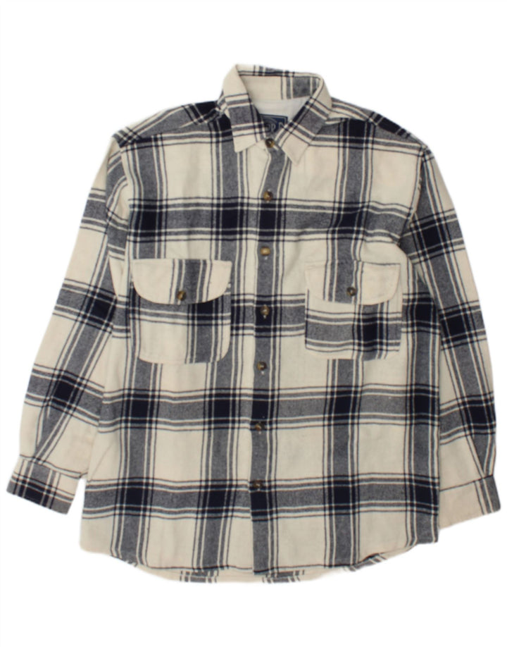 Мужская фланелевая рубашка Junior.D XL в клетку белого цвета