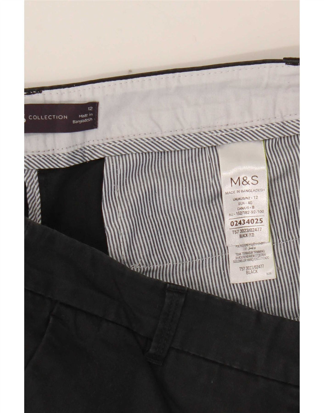 Женские шорты чинос Marks & Spencer UK 12, средний W32, черный хлопок