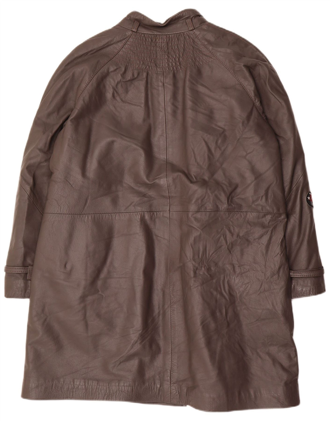 Винтажное женское кожаное пальто IT 48 XL Серое