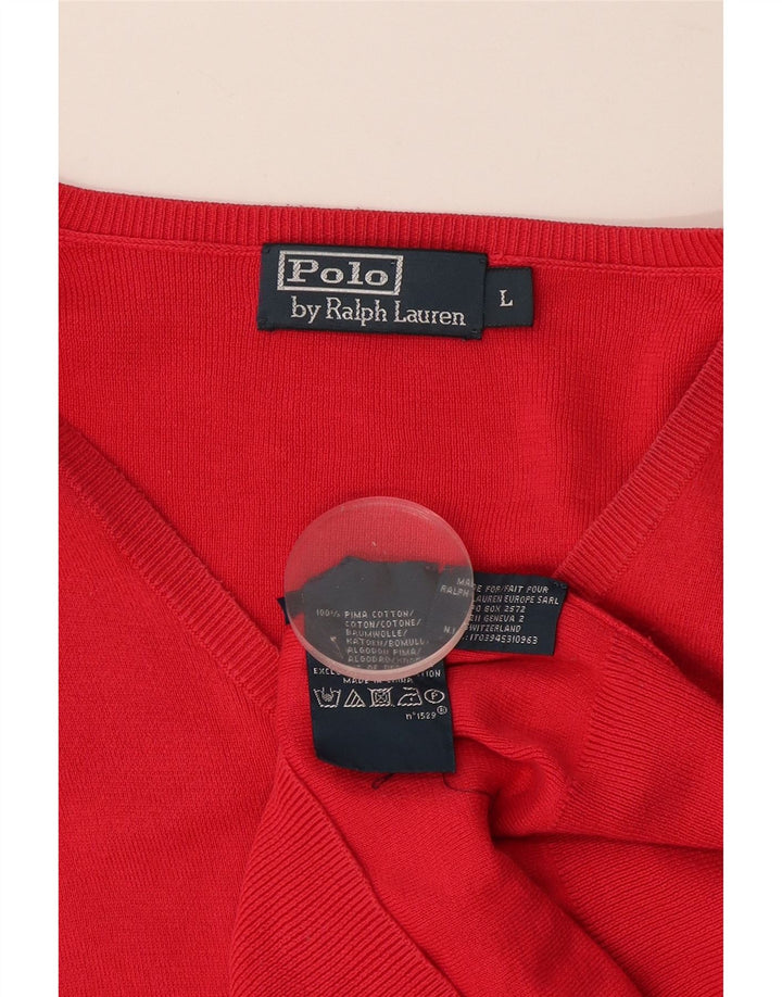 Мужской джемпер с v-образным вырезом Polo Ralph Lauren, большой розовый