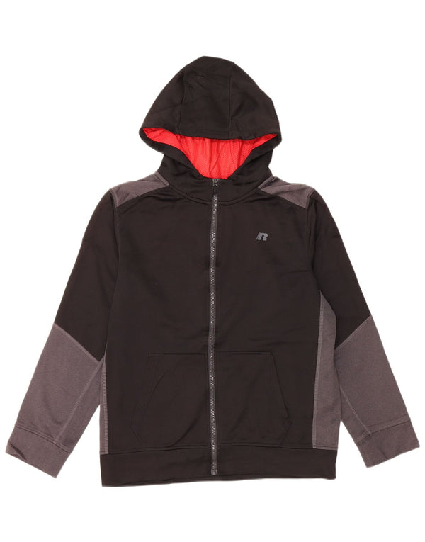 Свитер с капюшоном на молнии RUSSELL ATHLETIC для мальчиков 15–16 лет, размер 2XL, черный с цветными блоками