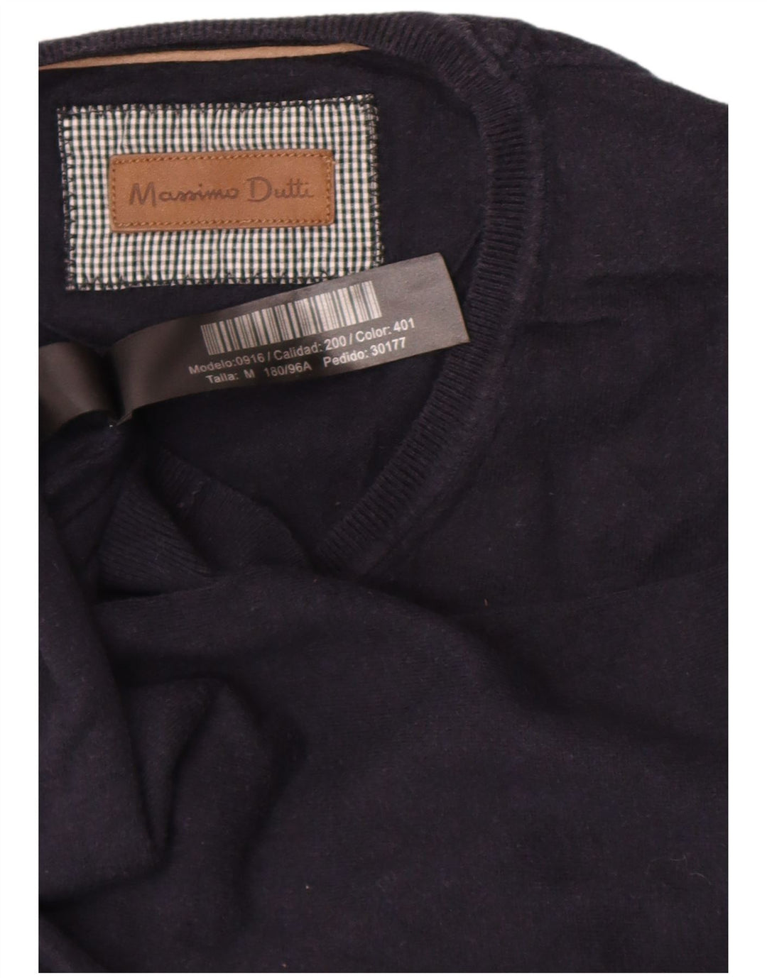 Мужской джемпер с v-образным вырезом Massimo Dutti, средний темно-синий, хлопковый