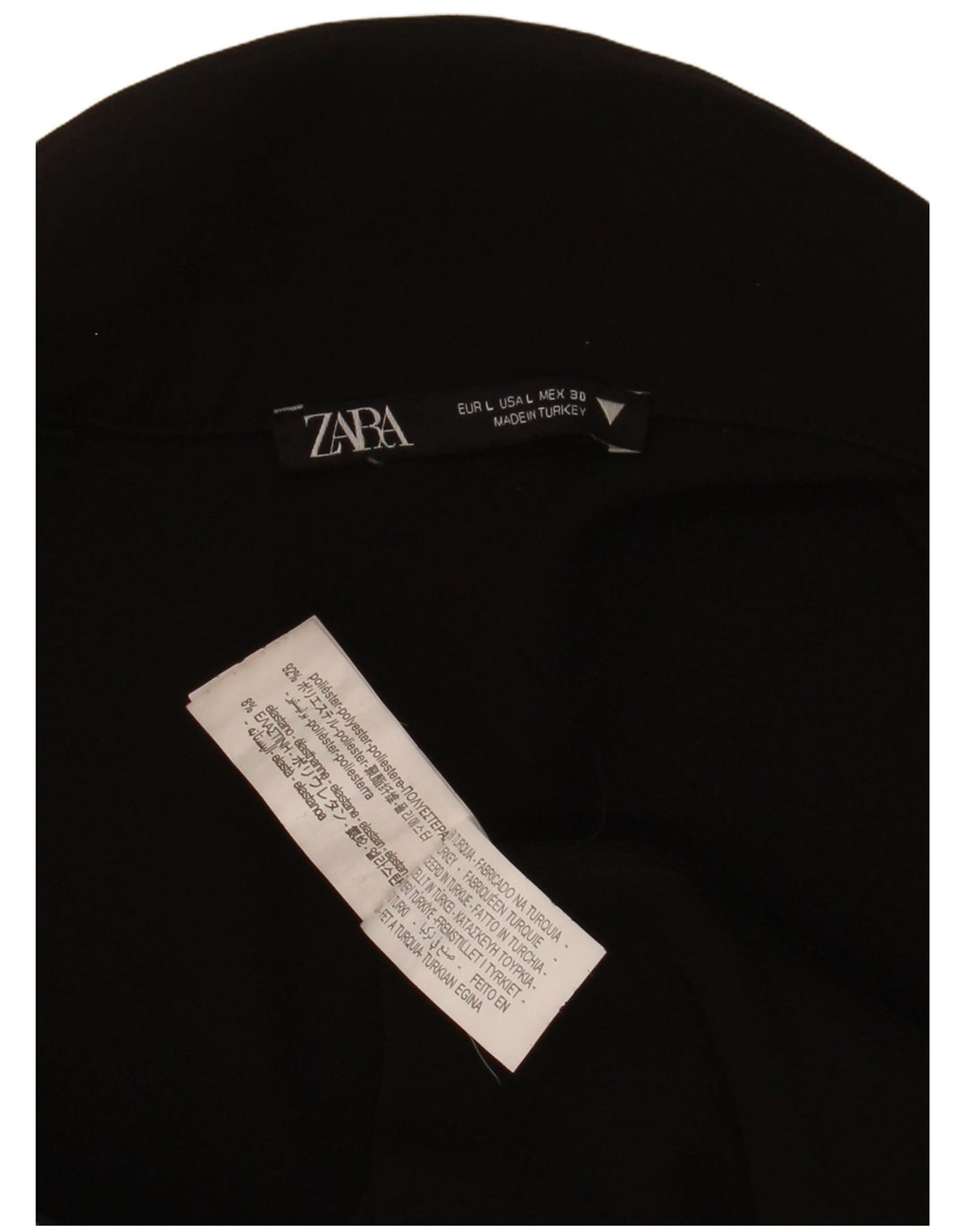 Женское боди Zara с воротником-поло, Великобритания 14, большой размер, черный, полиэстер
