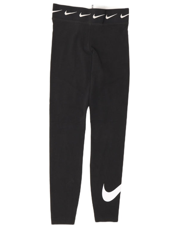 Женские леггинсы с рисунком Nike UK 10, маленькие черные хлопковые