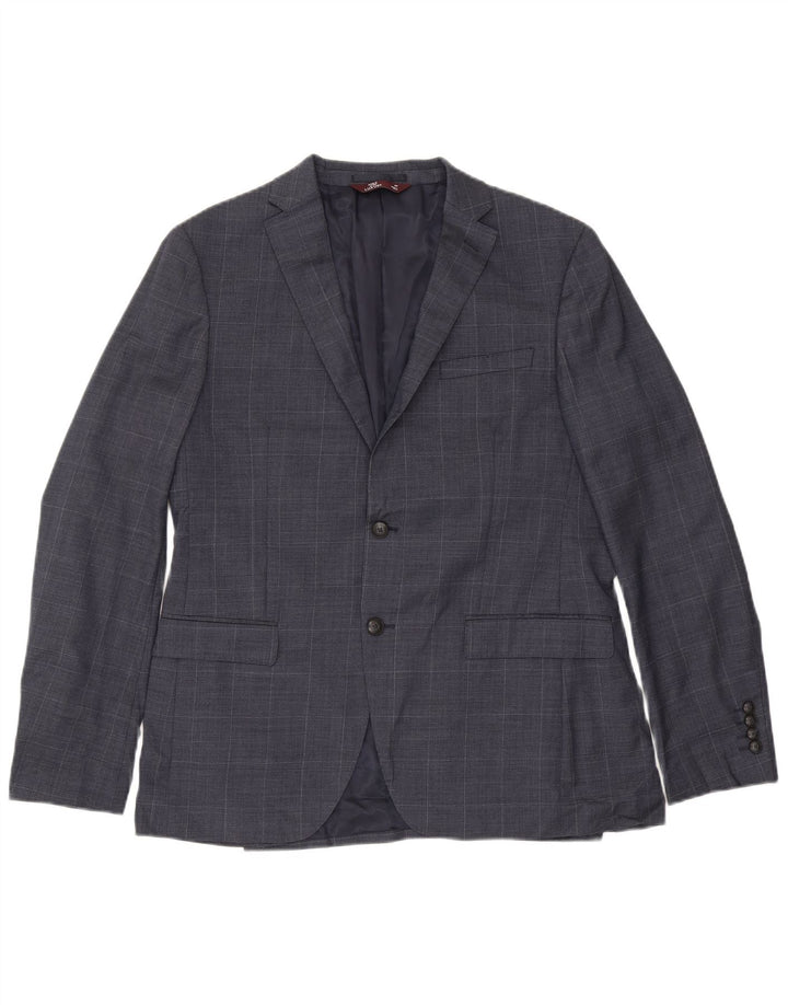 Мужской тонкий пиджак Marks & Spencer с 2 пуговицами, Великобритания 42 XL, темно-синий в клетку
