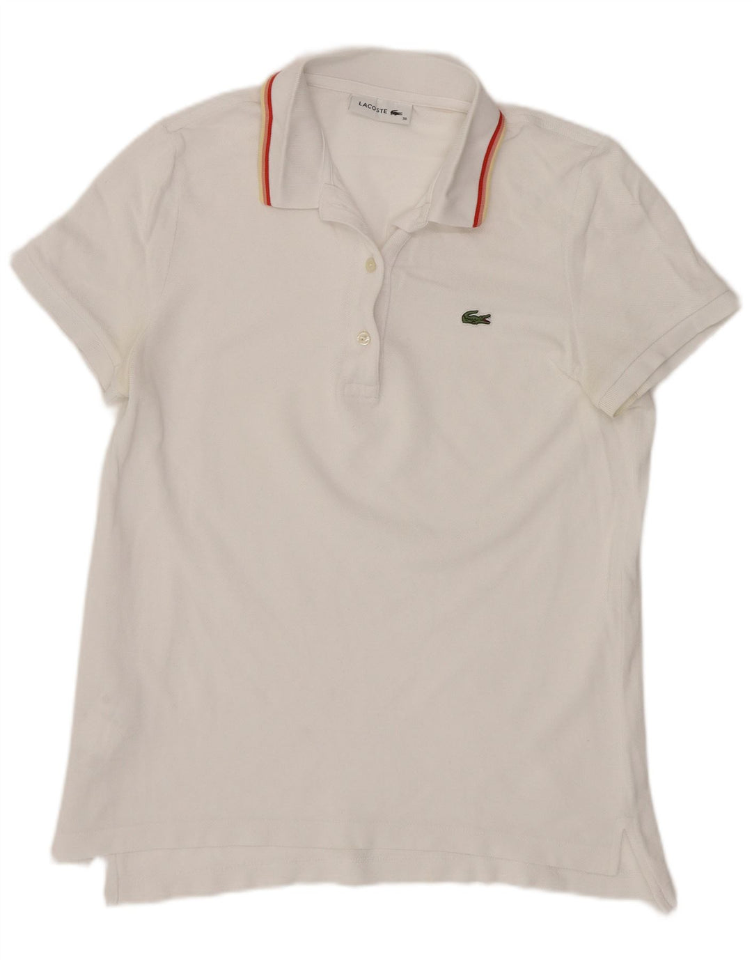 Женская рубашка поло Lacoste, размер 38, средний белый