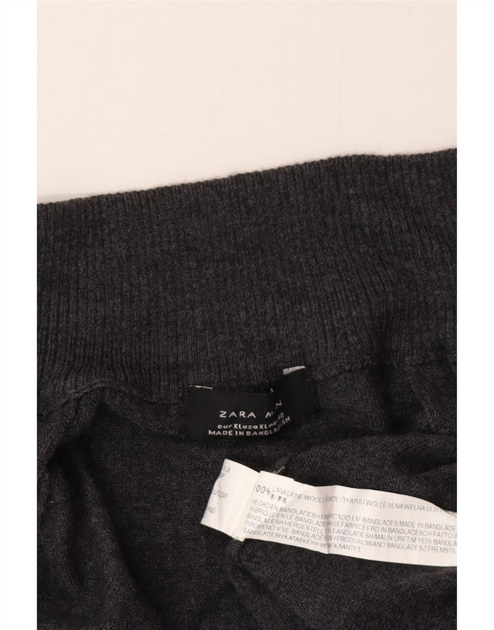 Мужской кардиган Zara XL, серый шерстяной свитер