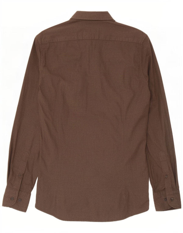 Мужская рубашка Massimo Dutti, маленький коричневый хлопок
