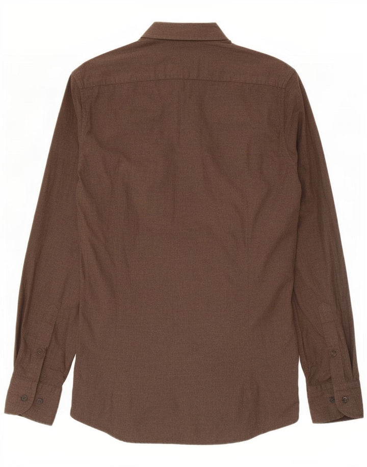 Мужская рубашка Massimo Dutti, маленький коричневый хлопок