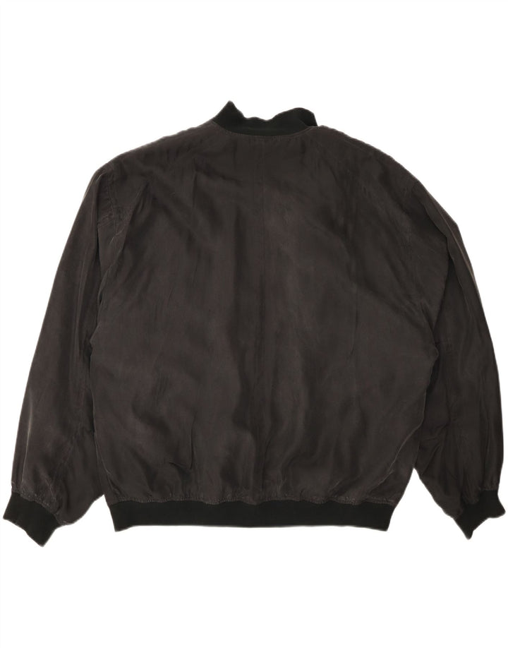 Мужской бомбер VINTAGE UK 40, большой серый шелковый