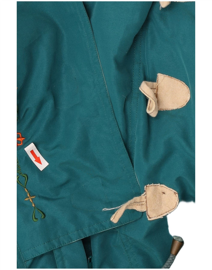 Винтажная женская стеганая куртка с капюшоном UK 18 XL, синяя полиэстер