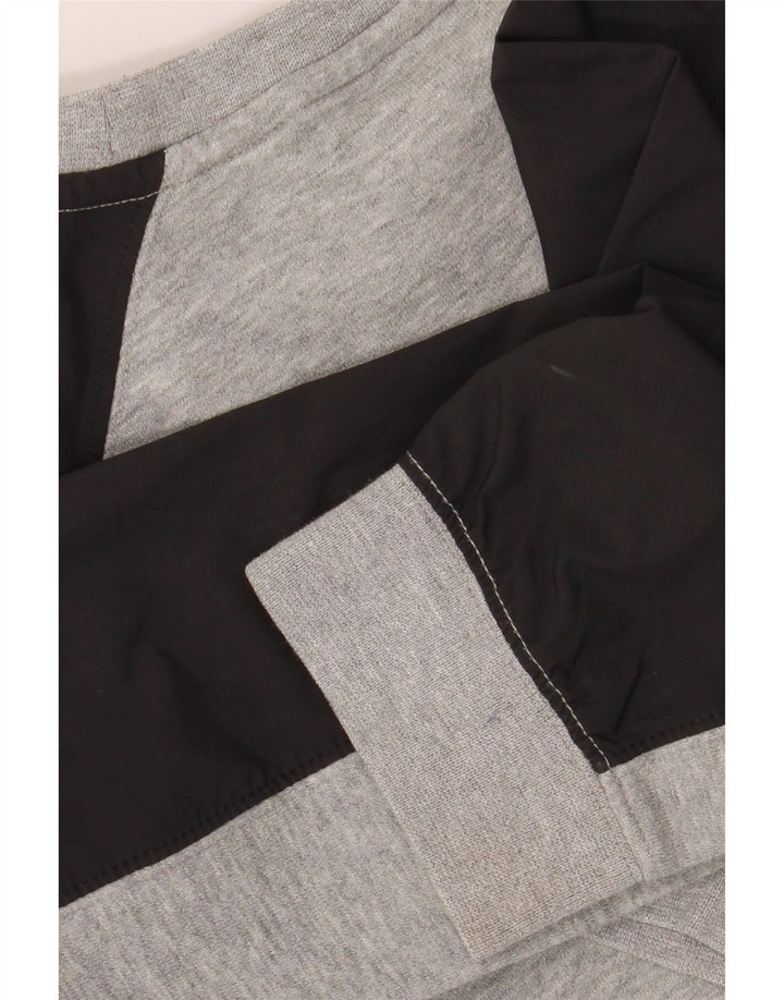 Джемпер с рисунком NIKE для мальчиков 10–11 лет, средний серый цвет с цветными блоками