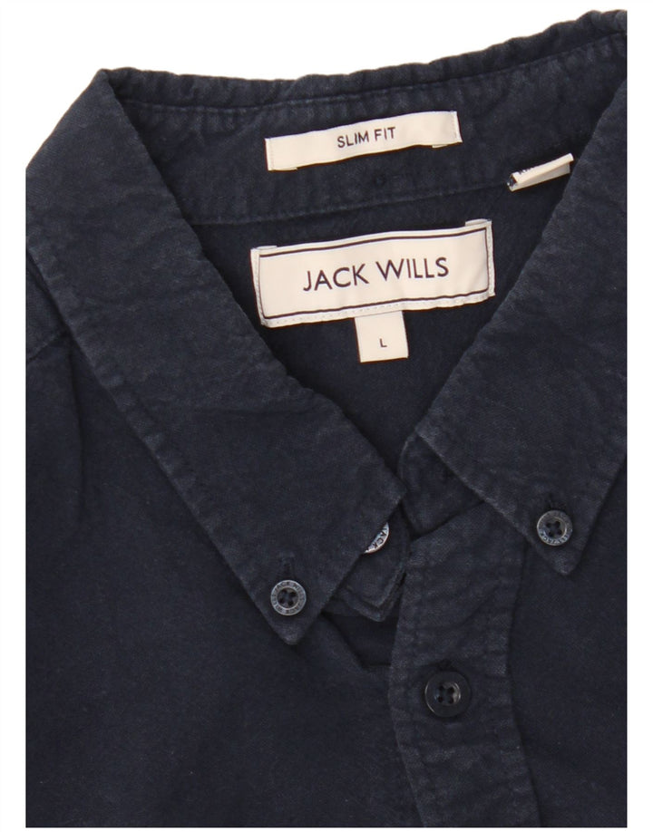 JACK WILLS Мужская рубашка приталенного кроя, большая темно-синяя