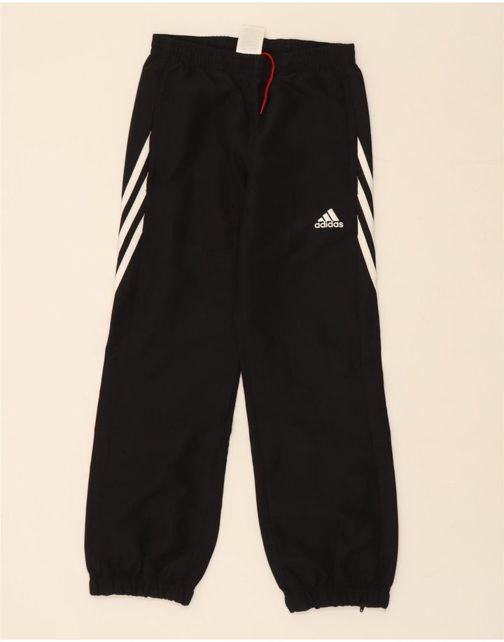 ADIDAS Boys Tracksuit Trousers Joggers 9-10 Years  Black Polyester
