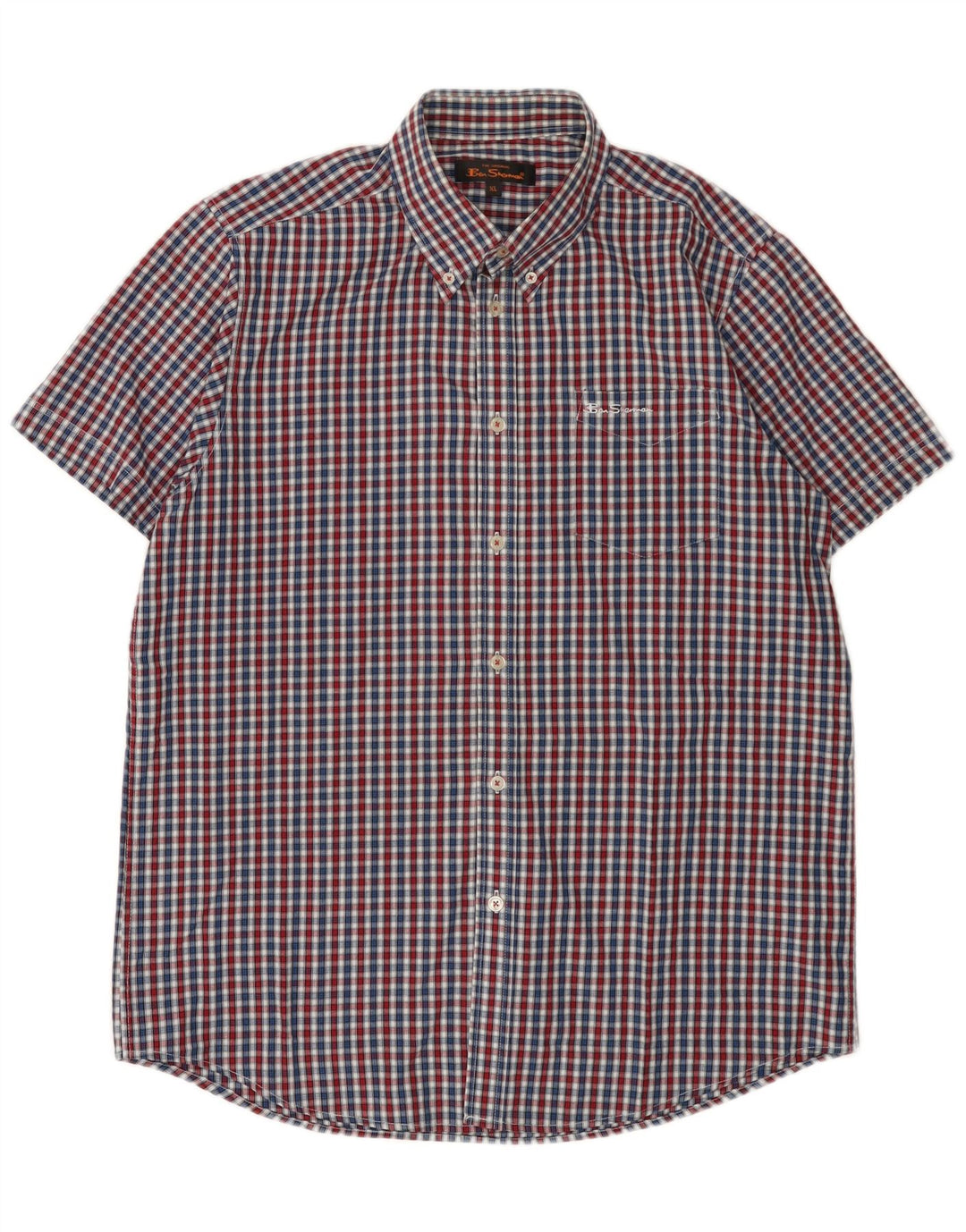 Мужская рубашка с коротким рукавом Ben Sherman XL разноцветная в мелкую клетку