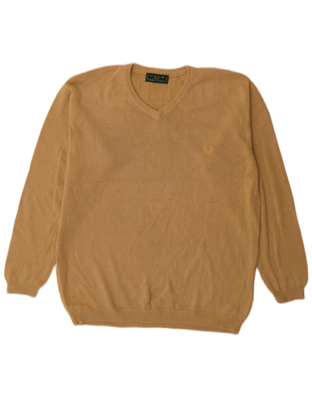 Мужской джемпер с v-образным вырезом Fred Perry, XL, бежевый, хлопок