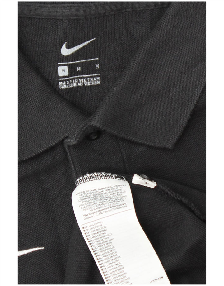 Мужская рубашка-поло NIKE среднего размера, черная, хлопковая