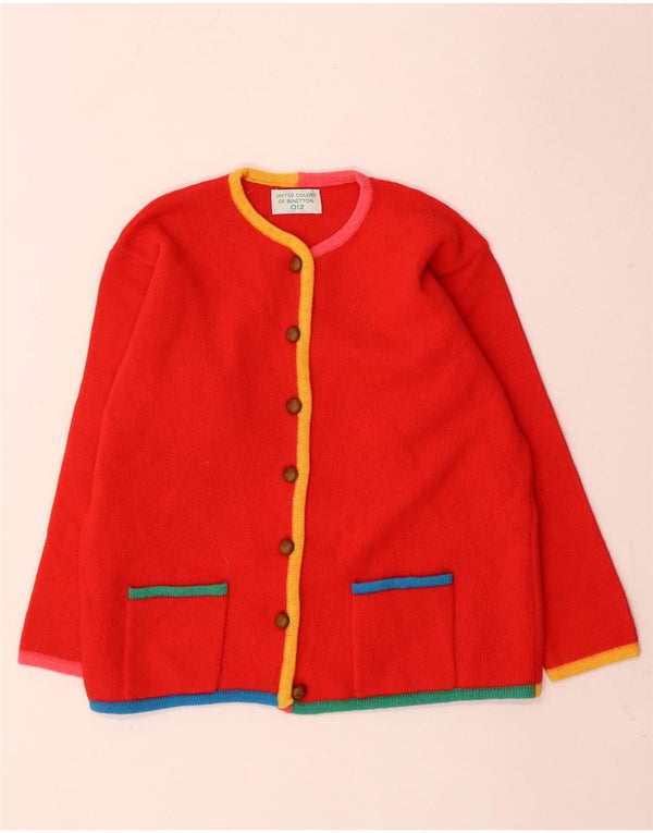 Женский кардиган Benetton O12 UK 8, маленький красный с цветными блоками
