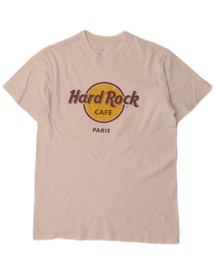 Мужская футболка с рисунком Hard Rock Cafe Paris, средний белый цвет