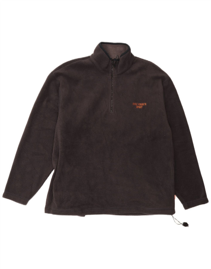 Мужской флисовый джемпер с воротником на молнии с винтовкой, средний серый полиэстер