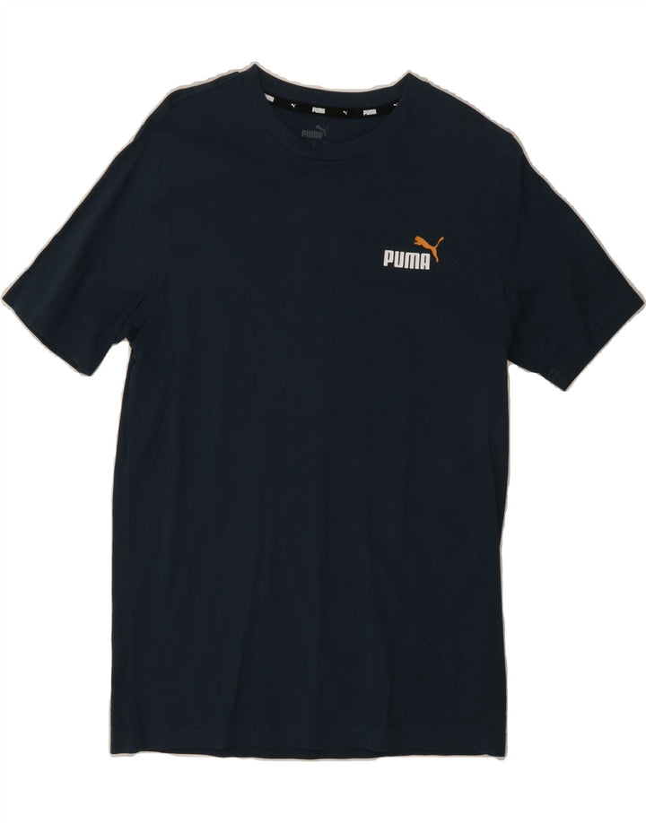PUMA Mens T-Shirt Top Small Navy Blue Cotton Vintage Puma and Second-Hand Puma from Messina Hembry 