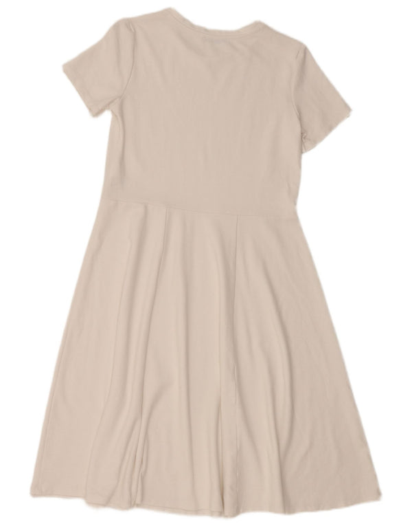 Женское платье трапециевидного силуэта ZARA UK 10, маленькое белое, вискоза