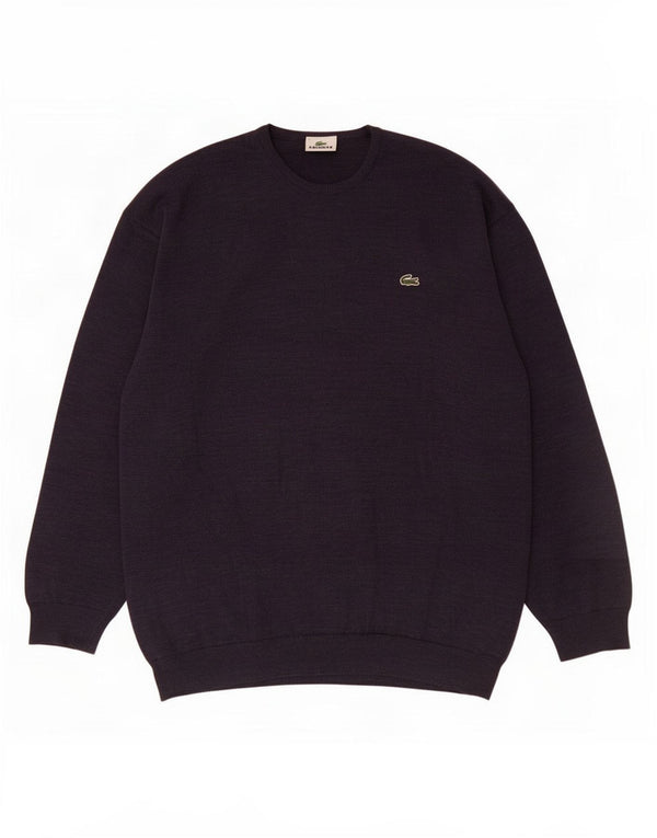 Мужской джемпер с круглым вырезом Lacoste, размер 8, 3XL, темно-синий, новая шерсть
