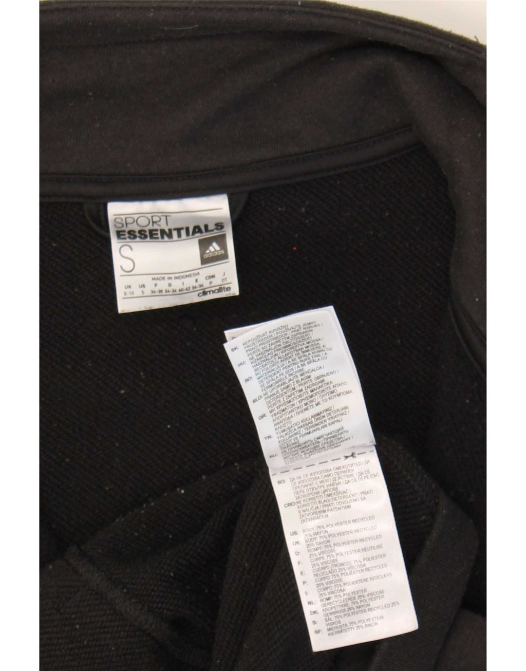Женская спортивная куртка Adidas Climalite UK 8/10, маленький черный полиэстер