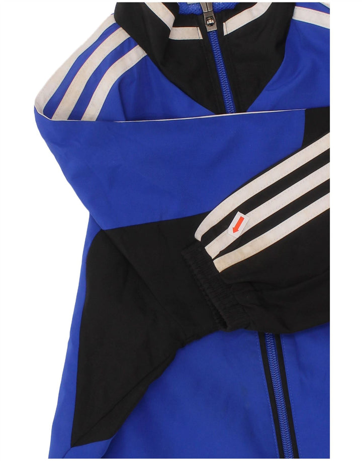 Спортивный костюм ADIDAS для мальчиков, верхняя куртка 7–8 лет, синий полиэстер с цветными блоками