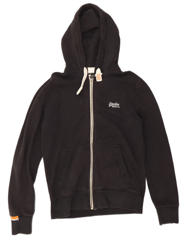 Мужской свитер с капюшоном на молнии Superdry, средний черный, хлопковый