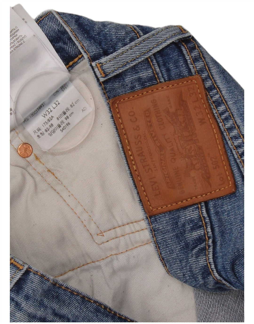 Мужские прямые джинсы Levi's 502 W32 L32 синие, хлопок