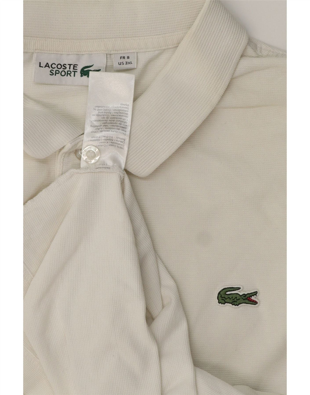 Мужская рубашка-поло LACOSTE, размер 8, 3XL, белый хлопок