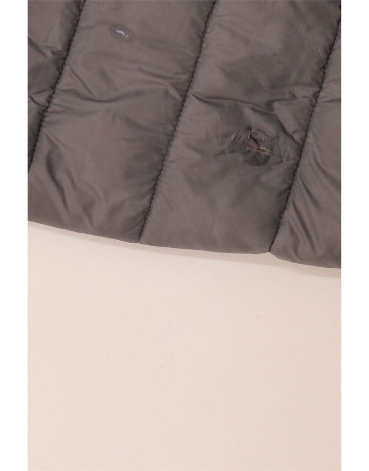 Женское стеганое пальто с капюшоном MICHAEL KORS UK 16, большой серый нейлон