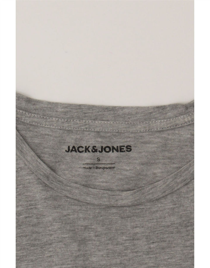 JACK & JONES Mens Graphic T-Shirt Top Small Grey Polyester Classic Vintage Jack & Jones and Second-Hand Jack & Jones from Messina Hembry 