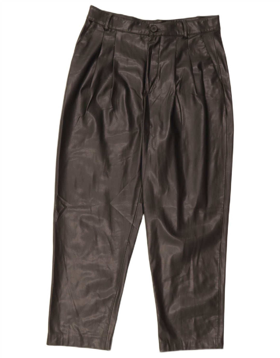 Женские брюки из искусственной кожи Zara, маленькие W26 L25, черные, полиэстер