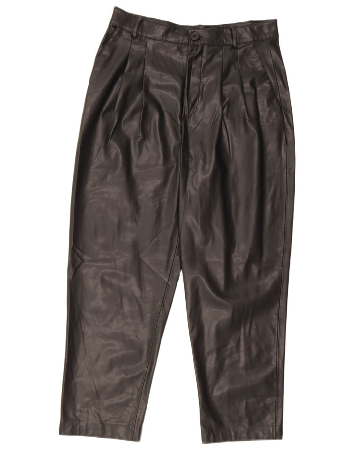 Женские брюки из искусственной кожи Zara, маленькие W26 L25, черные, полиэстер