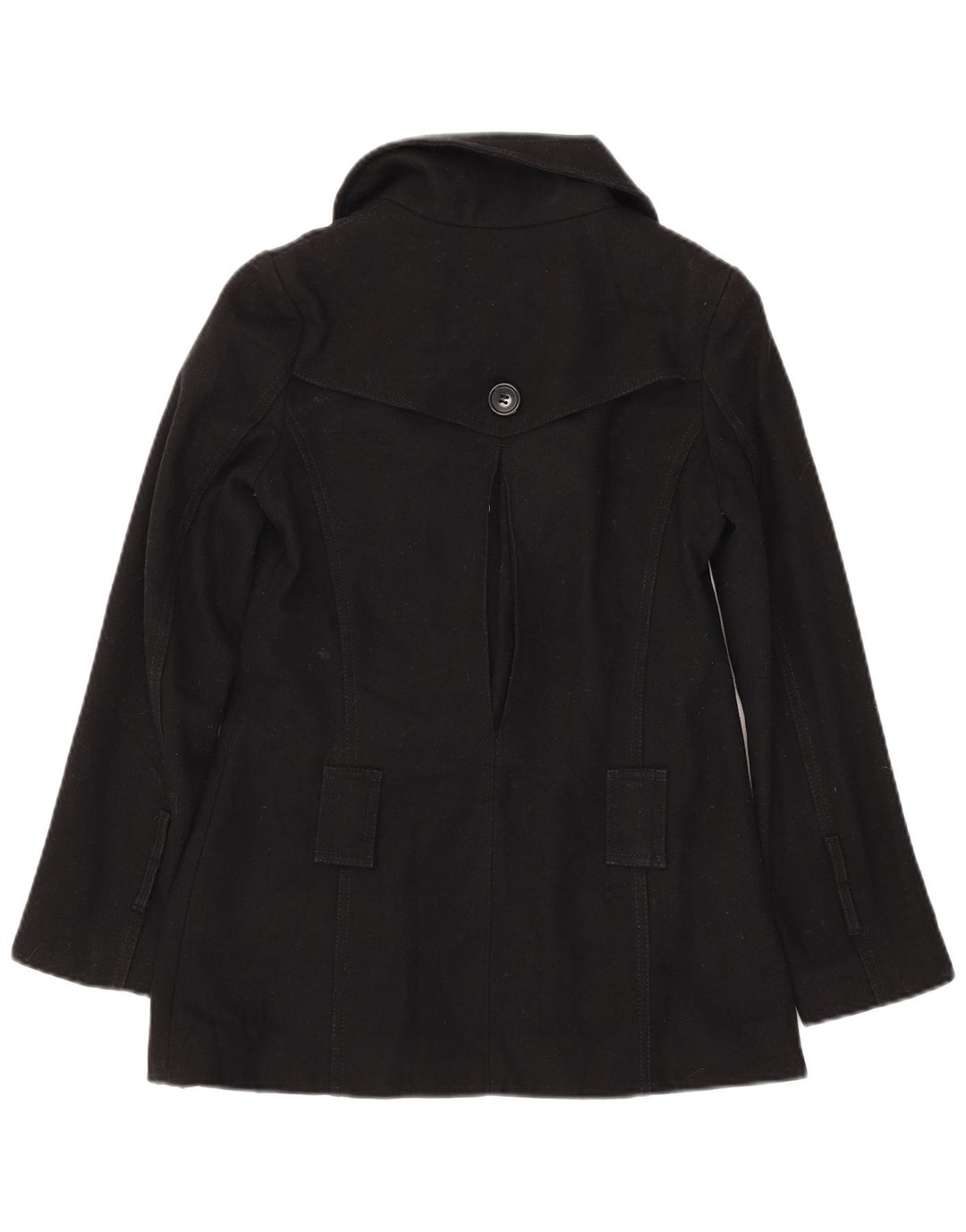 Женский тренч Topshop UK 6 XS, черный, шерсть