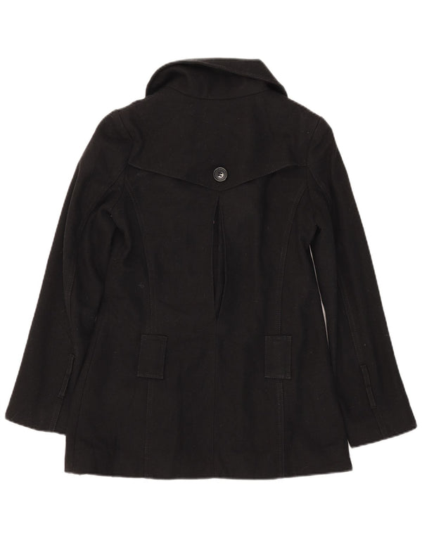 Женский тренч Topshop UK 6 XS, черный, шерсть
