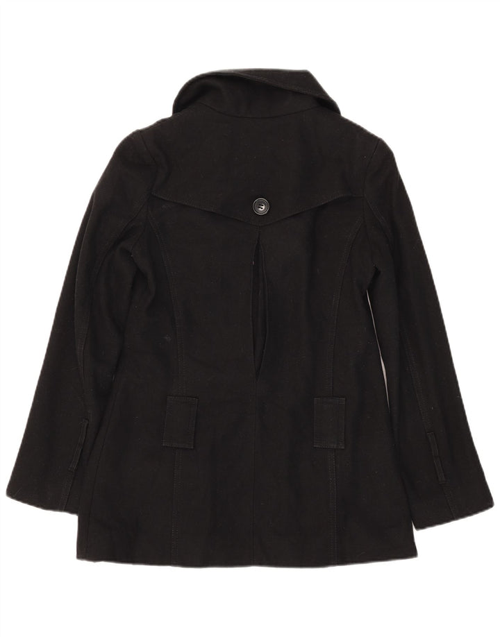 Женский тренч Topshop UK 6 XS, черный, шерсть