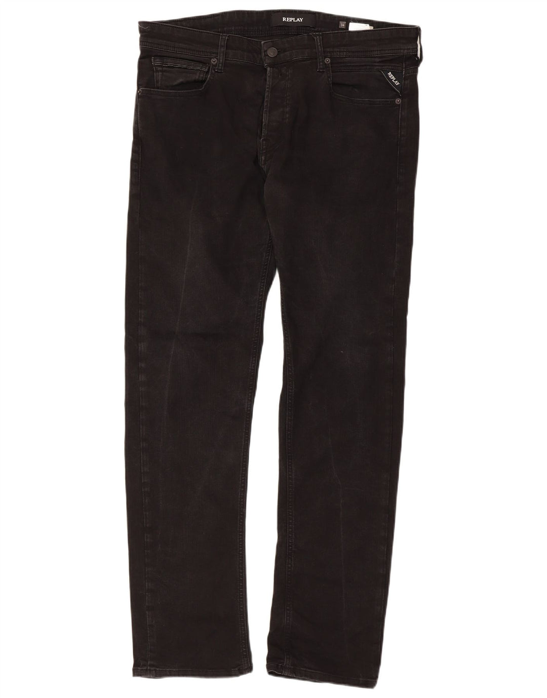 Мужские прямые джинсы REPLAY Grover W34 L32, черный хлопок