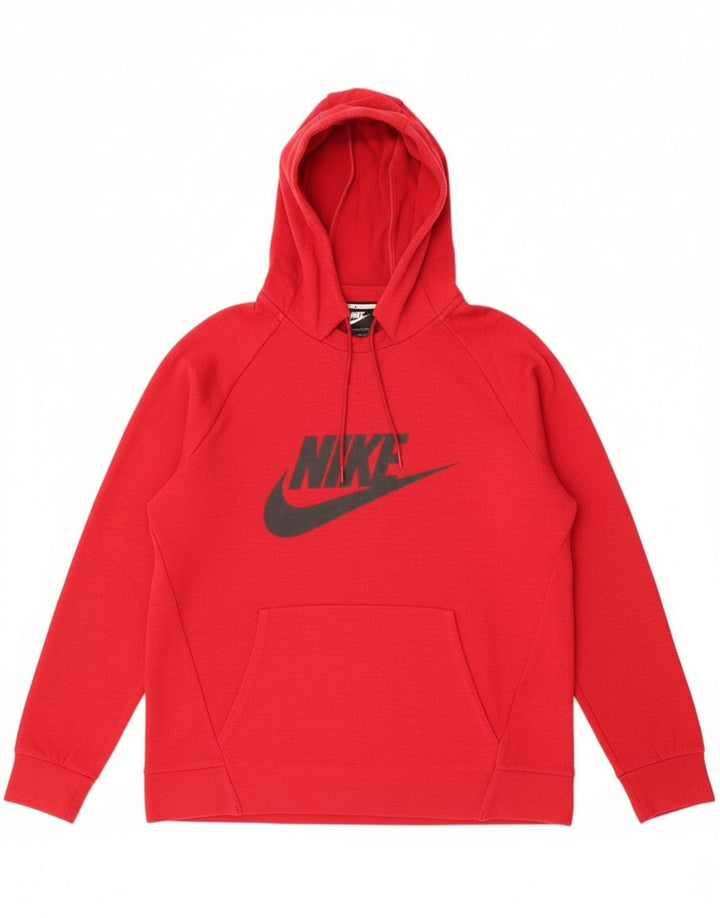 Мужской джемпер с капюшоном с графическим рисунком Nike, хлопковый средний красный