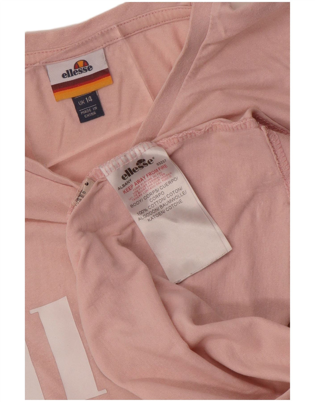 ELLESSE Женская футболка с рисунком Top UK 14, большой розовый хлопок