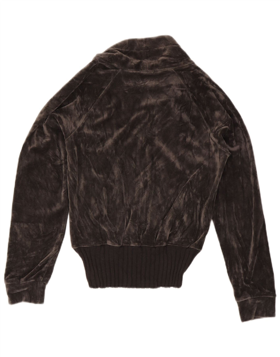 Женский бархатный спортивный костюм ADIDAS, верхняя куртка UK 12, средний серый хлопок