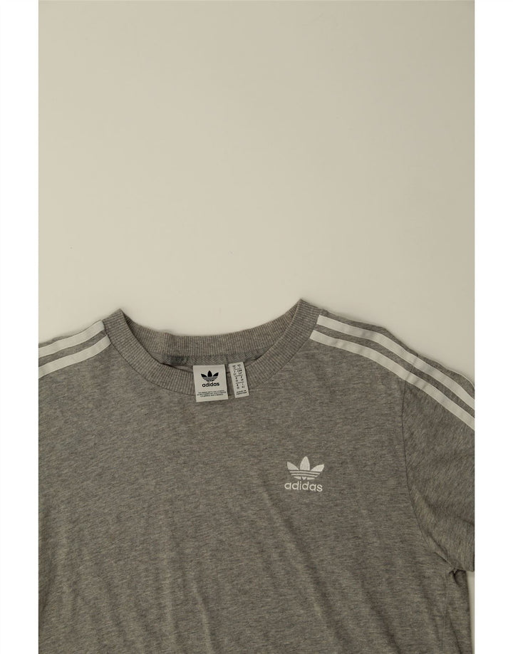 ADIDAS Womens T-Shirt Top UK 10 Small Grey Vintage Adidas and Second-Hand Adidas from Messina Hembry 