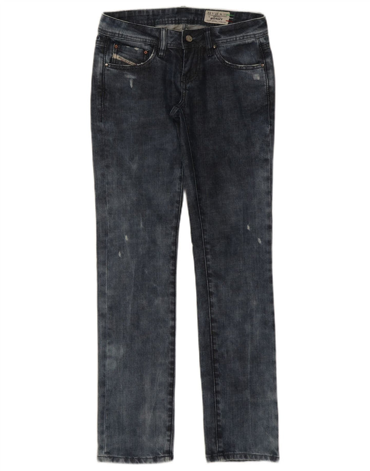 Женские прямые джинсы DIESEL Ronhy Acid Wash W27 L32 Темно-синие