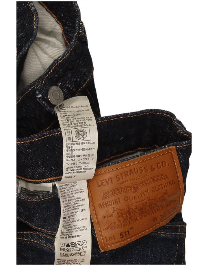 Мужские джинсы Levi's Slim 511 W34 L30 синие, хлопок