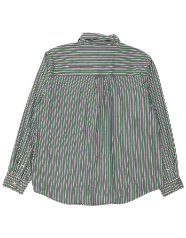 Мужская рубашка Chaps XL из хлопка в зеленую полоску