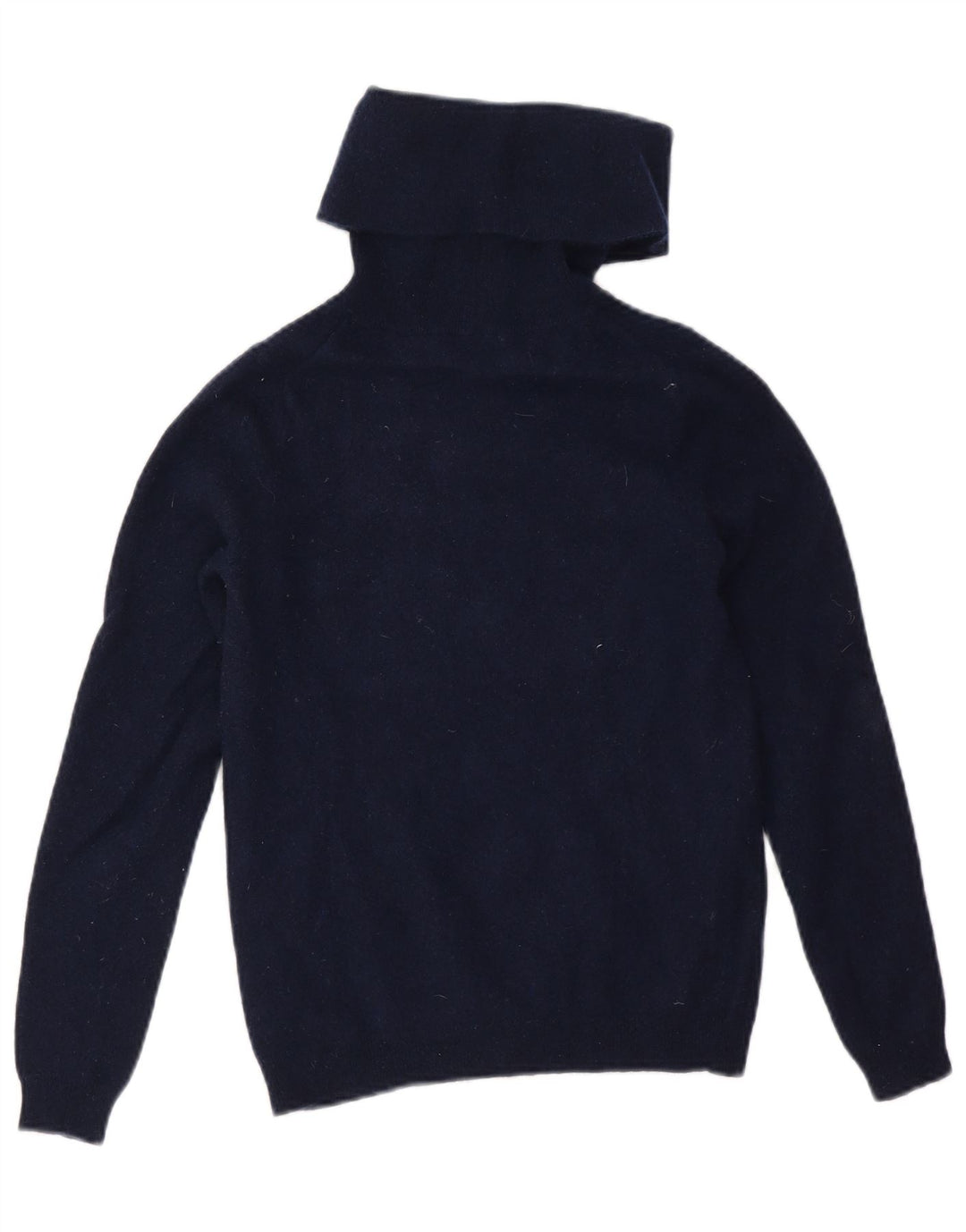 Женский укороченный джемпер с высоким воротником Jaeger, размер UK 10, маленький, темно-синий, шерсть